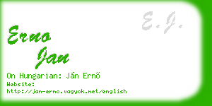erno jan business card